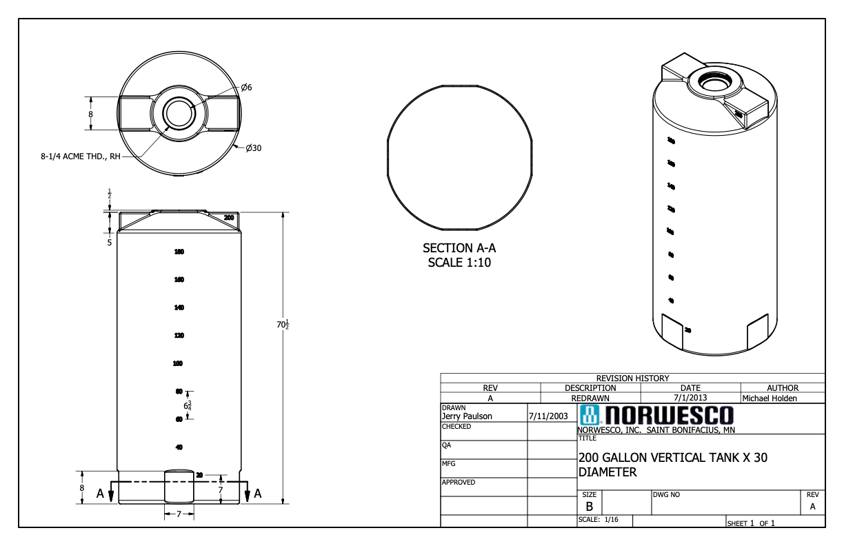 NOR 41856 200 GAL Vertical
