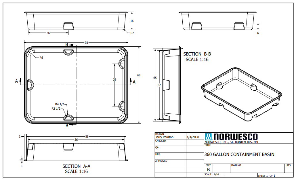 NOR 42940 360 Gallon Containment Basin
