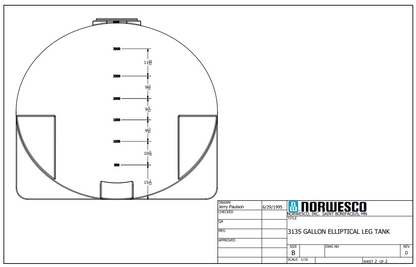 NOR 40686 3135-gallon Elliptical Leg Tank